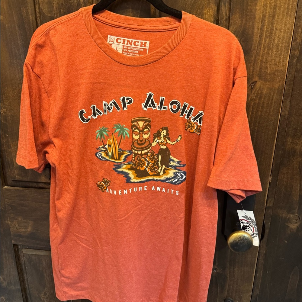 Cinch Red Short Sleeve Tee Vibrant Design